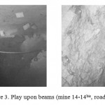 Figure 3. Play upon beams (mine 14-14bis, roadway, horizon -680 m)