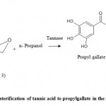 Figure 2: Transesterification of tannic acid to propylgallate in the presence of n-propanol using tannase.