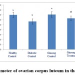 Figure 10: The diameter of ovarian corpus luteum in the studied groups.