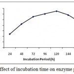 Figure 1: Effect of incubation time on enzyme production. 