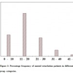 Figure 2: Percentage frequency of mental retardation patients in different age group categories.
