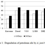 Figure 1: Degradation of petroleum oils by A. junii CTA3.
