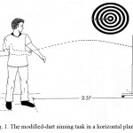Figure 1: The modified-dart aiming task in a horizontal plane.