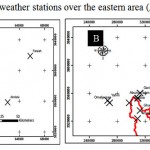 Figure 2: Distribution of weather stations over the eastern area (A) andthe western area (B).