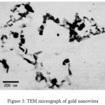 Figure 3: TEM micrograph of gold nanowires