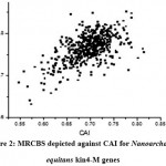 Figure 2: MRCBS depicted against CAI for Nanoarchaeum equitans kin4-M genes