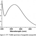 Figure 1: UV–Visible spectrum of magnetite nanoparticles