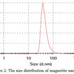 Figure 2: The size distribution of magnetite nanoparticles