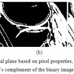 Figure 7a: Binary image of sagittal plane based on pixel properties, (b) Dilated version of the binary image extracted previously (c) 1’s complement of the binary image obtained previously