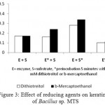 Figure 3: Effect of reducing agents on keratinase of Bacillus sp. MTS