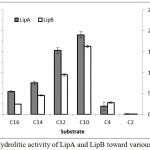 Figure 5: Hydrolitic activity of LipA and LipB toward various substrates.