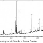 Figure 5: GC-MS chromatogram of chloroform hexane fraction
